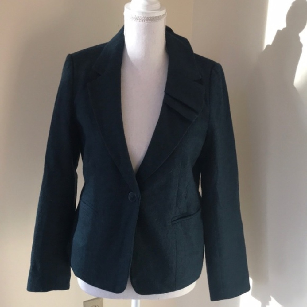 Anthropologie Elevenses size 8 dark teal blazer